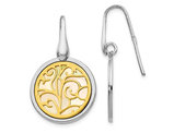 Mother of Pearl Tree of Life Dangle Earrings in Sterling Silver